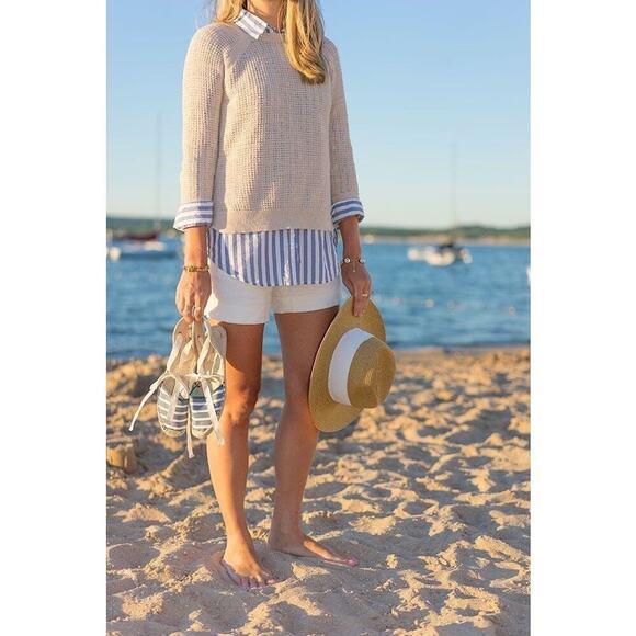 Circus Sam Edelman Striped Espadrille Mules 8 Bow Toe Slip On Canvas Summer Chic - Picture 7 of 16